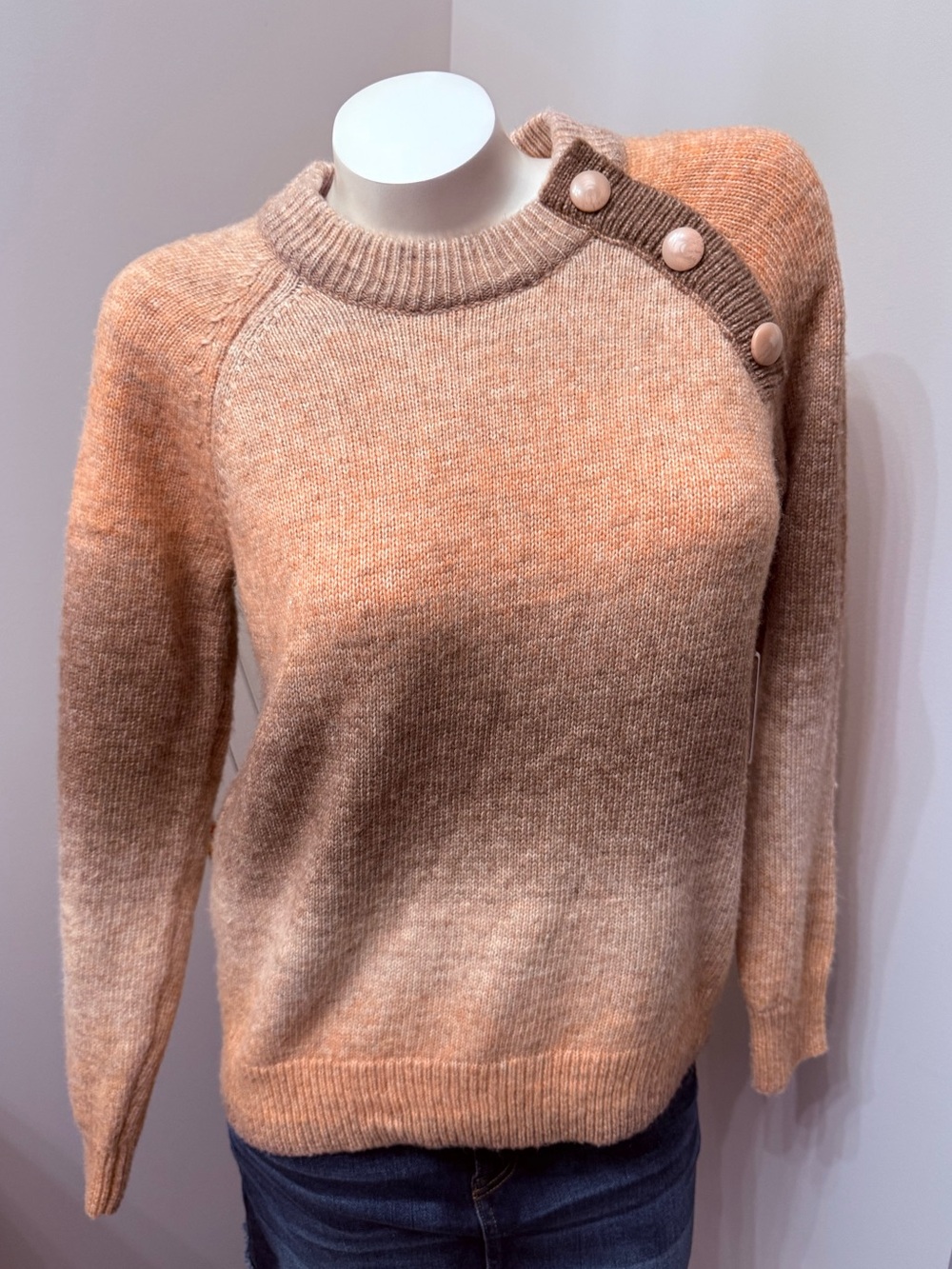 NWT LC Lauren Conrad Womens Sweater XS Button Detail Relaxed Fit Knit Sweater